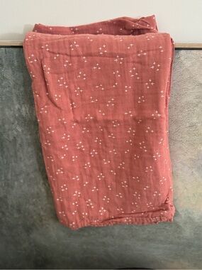 Crate & Barrel Organic Heathered Jersey Baby 1/ Swaddle Blanket